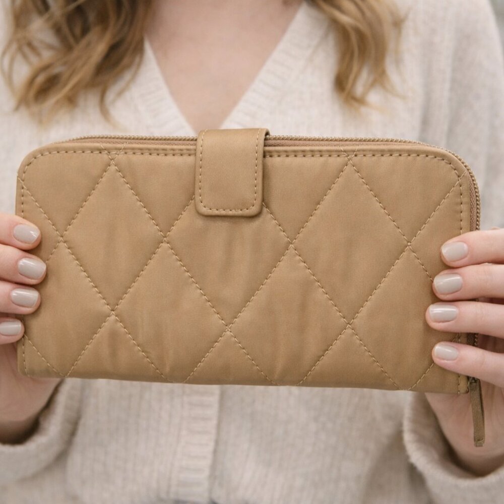 Vera Bradley Ultralight Quilted Essential Tab Wallet in Tigers Eye NWT